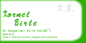 kornel birle business card